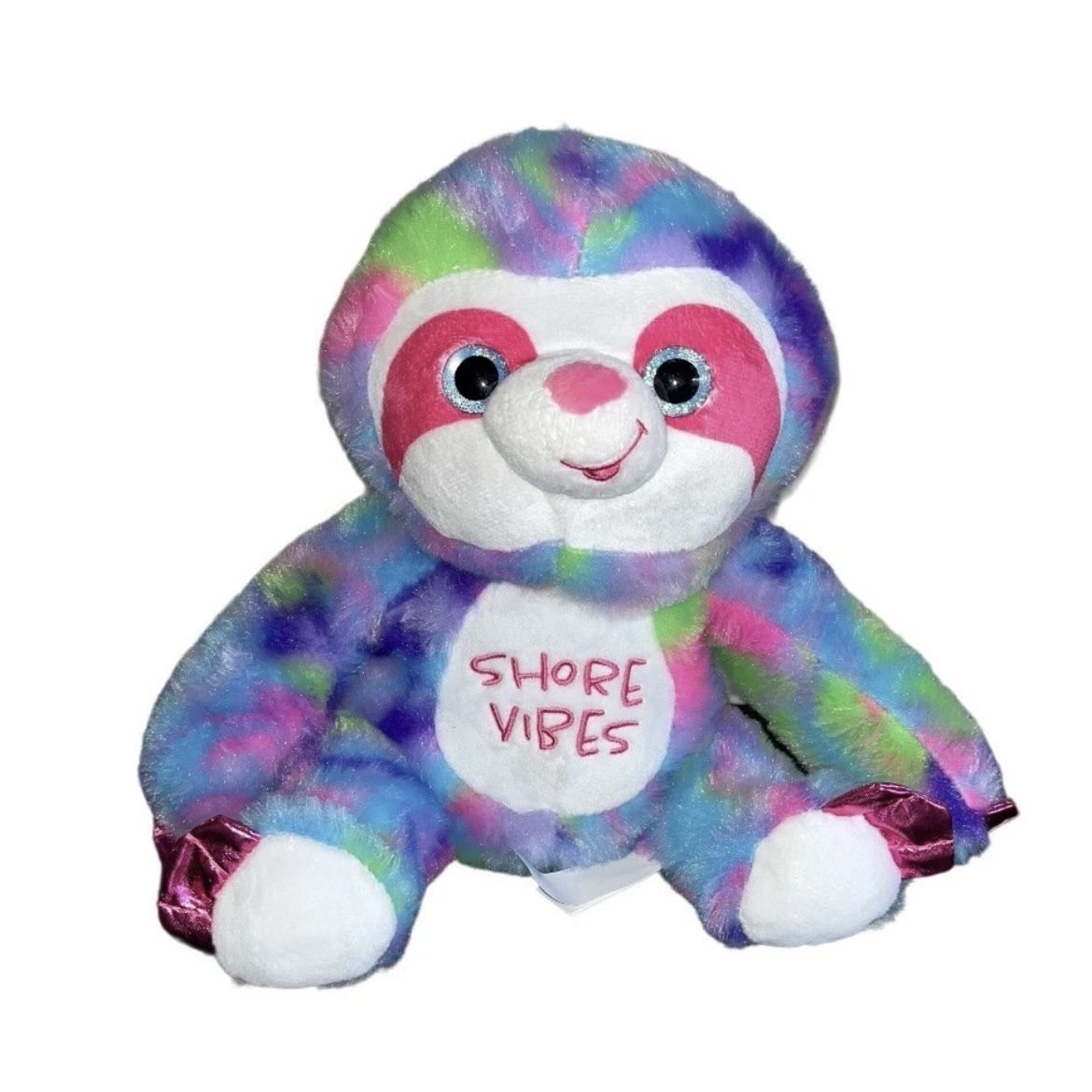 Fiesta Sloth Plush Shore Vibes Psychedelic Rainbow Stuffed Animal 10 Inch