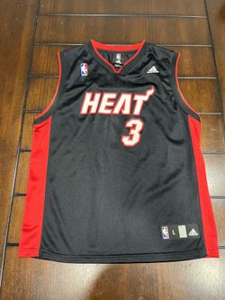 Adidas Dwyane Wade Miami Heat Jersey Youth Large L 14-16 Black Basketball #3
