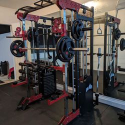 Smith Machine , Squat Rack , Bench Press , Leg Press , Pulley System Machine For Your Weights 