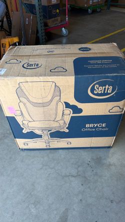 Serta Works Bryce Ergonomic Bonded Leather Swivel Executive Chair, Black