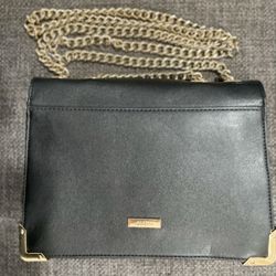 Aldo Black Leather Crossbody Evening Purse