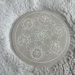 Selenite Chakra Charging Plate – Crystal Charging Slab