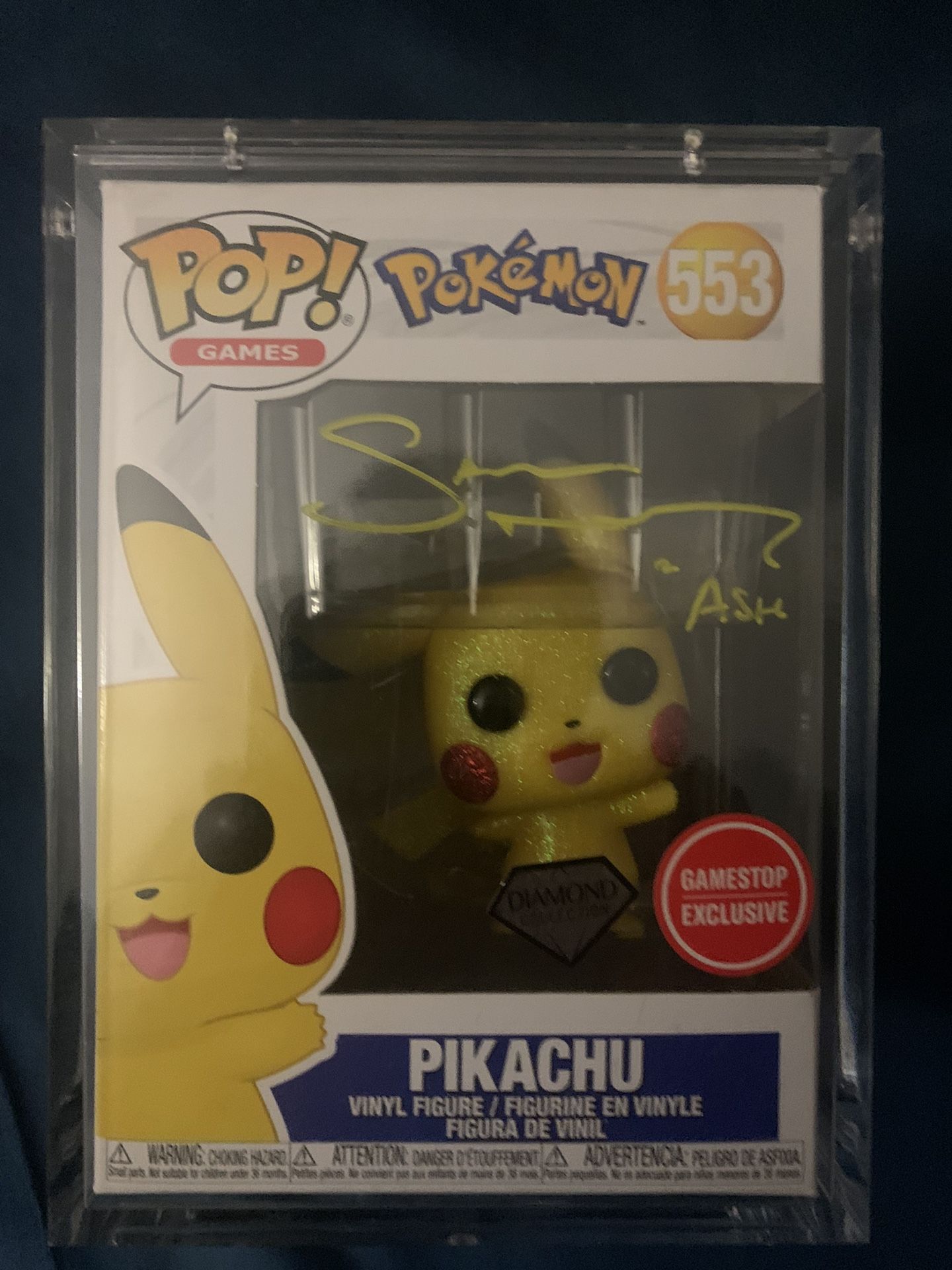 Pokemon Funko Pikachu Diamond Signed By Sarah Natocherry