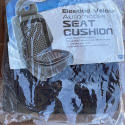 New Black Velour Beaded Seat Cushion