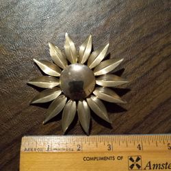Vintage Large Sunflower Brooch