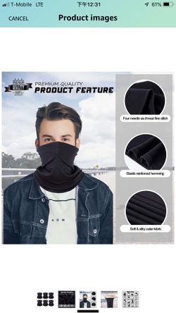 5pack unisex neck gaiter warmer mask for men woman