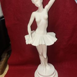 14 Inch Alabaster Greek Ballerina Statue Imported From Greece 