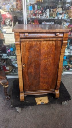 Antique music cabinet chest with original key for locking