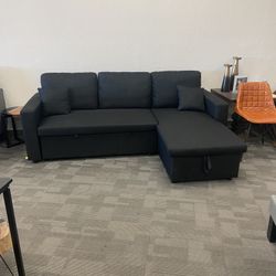 Black Sleeper Sofa With Storage 