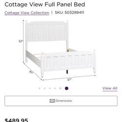 Twin And Full  Bed Frame  White Wood 