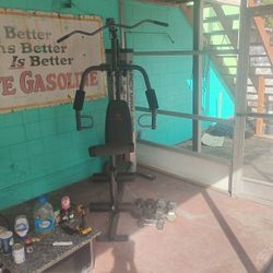 Work Out Machine W 3 Sets Of Dumbbells 