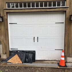 Garage door with motor