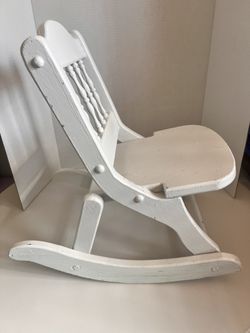 Vintage Solid Wood Mini Baby Doll Folding Rocking Chair Rocker 