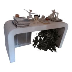 Vintage Mcm Postmodern Waterfall Console Entry Table