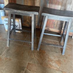 Barn Grey 24” Bar Stools x2