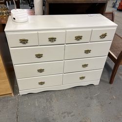 White Vintage Wood Dresser (in Store)