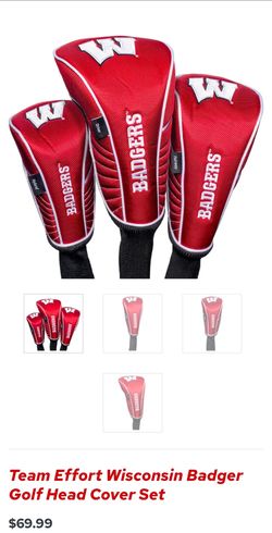 Team Effort Wisconsin Badger Golf Head Cover Set - NEW