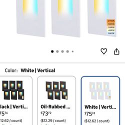 CLOUDY BAY 120V Dimmbale 5 Color LED Indoor Outdoor Step Light,2700K/3000K/3500K/4000K/5000K 3W 70lm,Stair Light,White,6 Pack