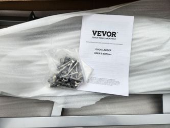 New. VEVOR Removable Dock Ladder 4 Steps 350 lbs Capacity Pontoon Boat Ladder