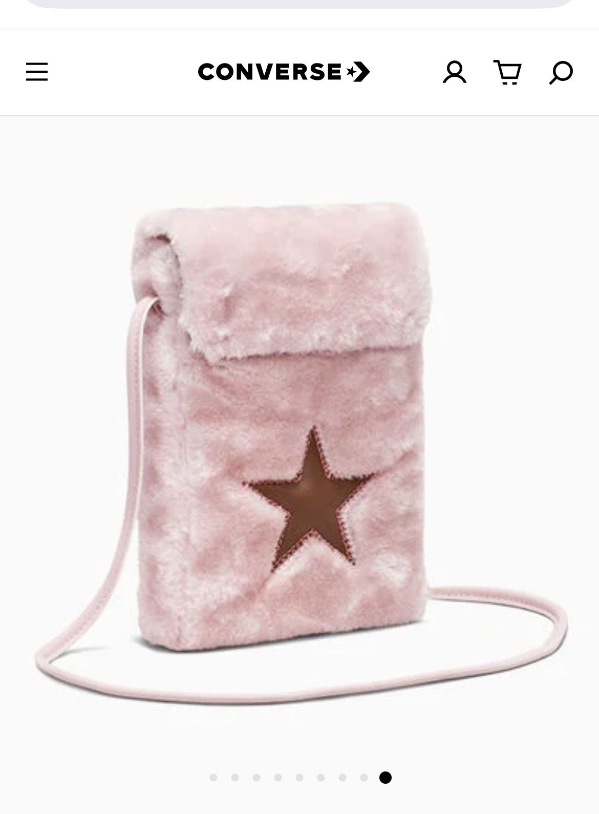 NWT Converse Faux Fur Crossbody Purse 8.5” x 6”