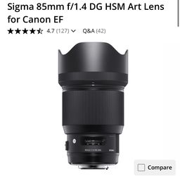 Sigma 85mm f/1.4 DG HSM Art Lens for Canon EF
