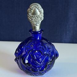 Vintage Cobalt Blue Perfume Bottle