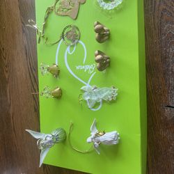 Vtg Assorted Christmas Ornaments Angels, Wreath & Bells