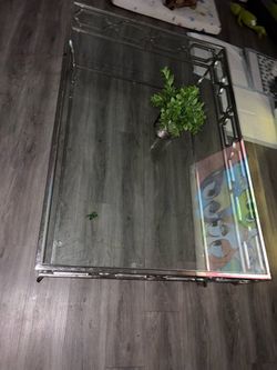 Glass silver table