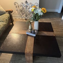 rustic wood coffee table