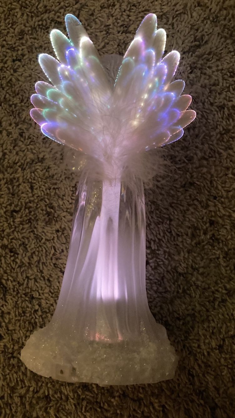 Angel with fiber optic lights -Avon
