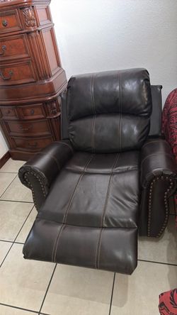 Dark Brown Leather Recliner Chair