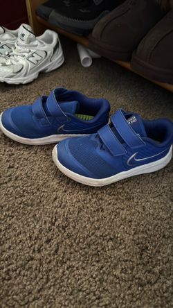 Blue Velcro Nike Shoes