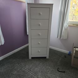 White 5 Drawer Cabinet 53"x21"x16 3/4"