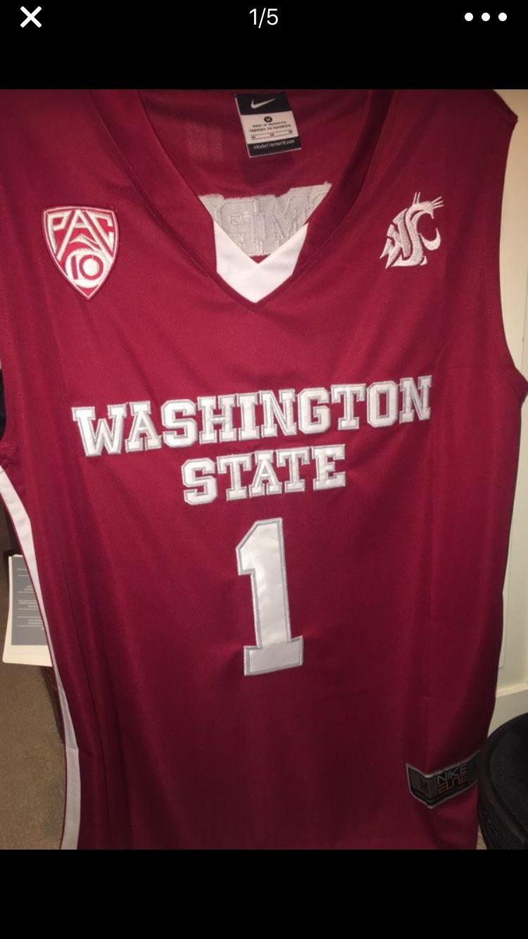Brand New WSU Klay Thompson Jersey Nike College Basketball Medium #1 Red and White Throwback