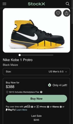 Nike Kobe 1 Protro Black Maize