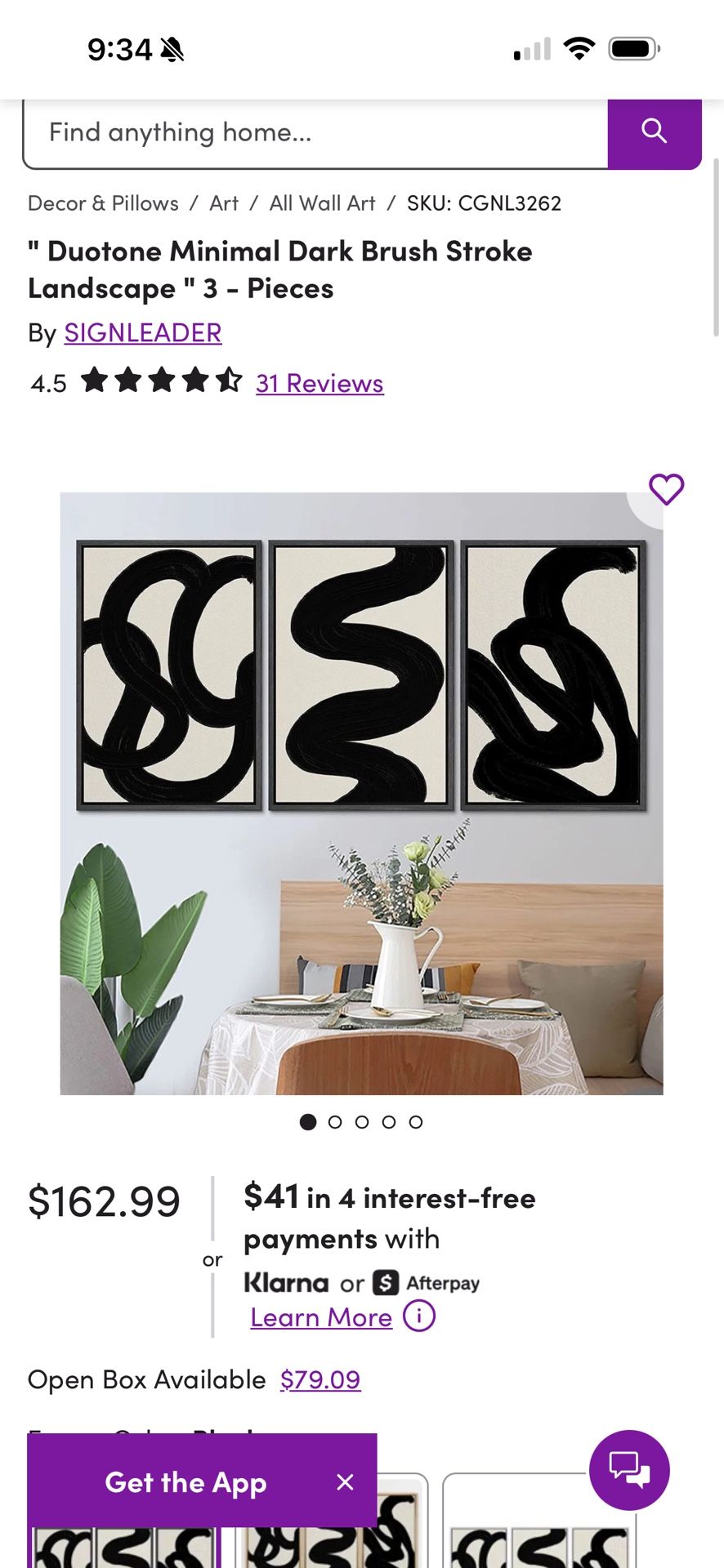 Black And White Art 3 Pieces 24x36