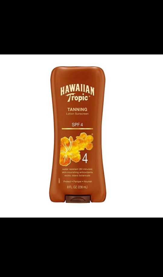 Hawaiian Tropic Tanning Lotion Sunscreen Spf4