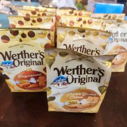 2 Large Bags NEW Werther's COOKIE BUTTER CREME Chewy Caramel Candy 7.4oz each
