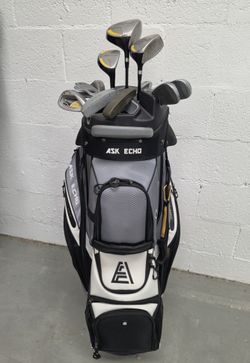 Right Handed Golf Club Set w/ Ask Echo Cart Bag