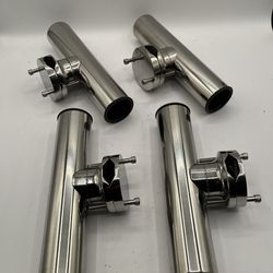 (4x) 1" to 1.75" Rail Mount Clamp-on Fishing Rod Holder, Stainless Steel ( AFR)