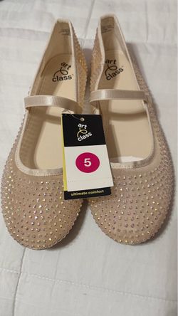 Art Class Girls Rhinestone Mary Jane Flats Size 5