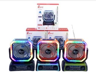 Solar fan and radio for camping with led light