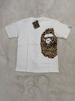 Bape Leopard Print Graphic White Tee