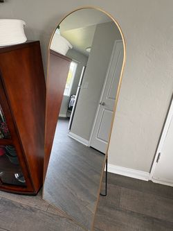 Mirror, Chairs, and Small Fridge