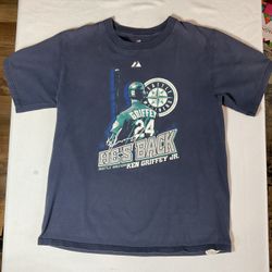 VNTG MAJESTIC KEN GRIFFEY JR SEATTLE MARINERS MLB T-SHIRT NAVY BLUE MEN’S M