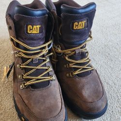 Men Caterpillar Outline Soft Toe Work Boot  Seal Brown 100% Authentic New