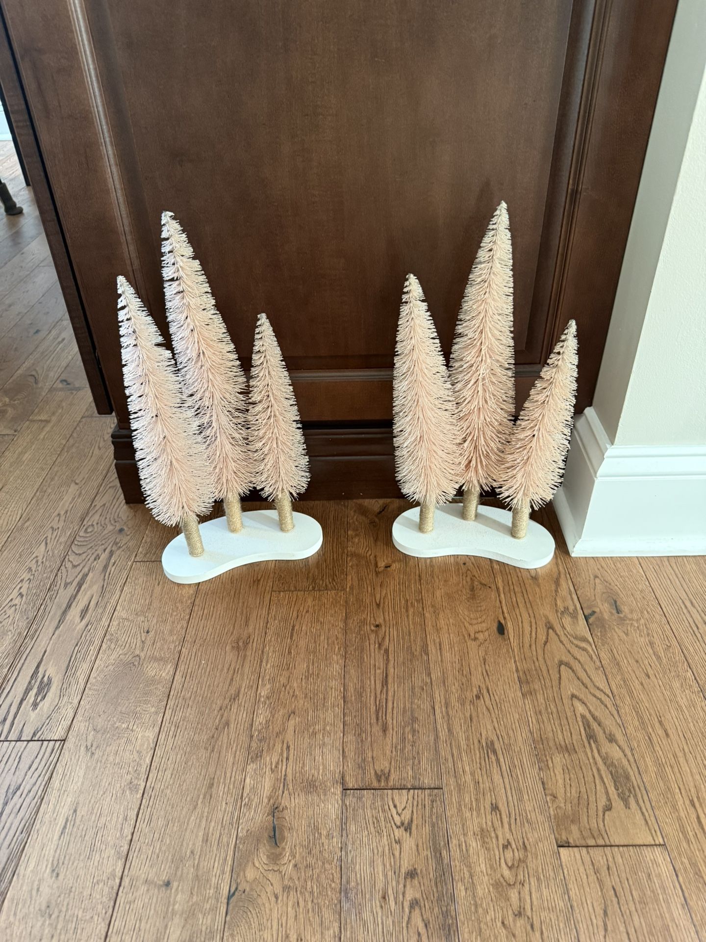 Set Of 3 Pink Christmas Trees