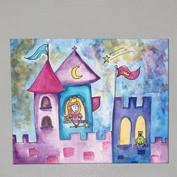 Princess and frog in castle wall decor