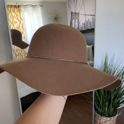 Brown Hat With Gold Rim