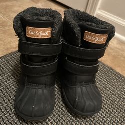 Toddler Winter Boots - Cat n Jack Black 9T Waterproof, Hook And Loop Closure. Traded Outsole 